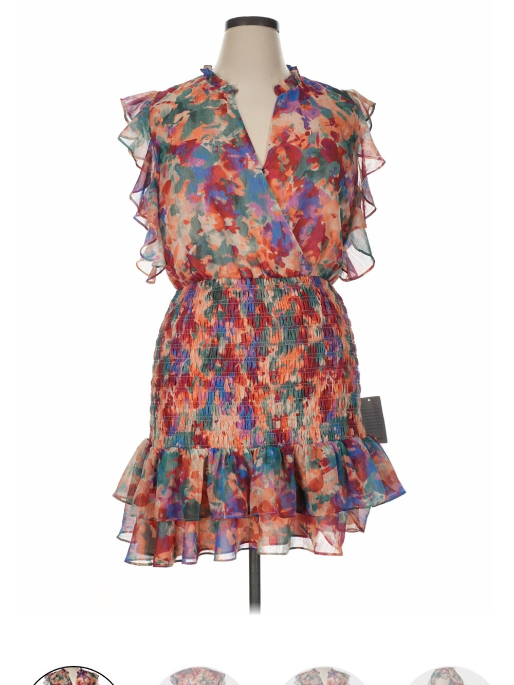 Socialite Multicolor Floral Ruffle Mini Dress